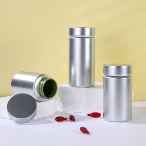 Pot à pilules en plastique argenté de 100 ml, 120 ml, 150 ml avec bouchons à large ouverture, complément de capsules, couvercles lisses étanches à l'air pour vitamines, flacons de <span class=keywords><strong>pharmacie</strong></span> - Product Image 1