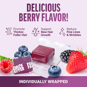 Gomitas de Biotina con Vitaminas para el Crecimiento del Cabello Saludable para Mujeres, Suplemento para la Caída del Cabello para Adultos, Sabor a Frutos Rojos Mixtos - Product Image 5