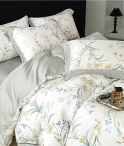 Sang trọng Lyocell in <span class=keywords><strong>bedding</strong></span> Set-4-mảnh cao cấp sự mềm mại thân thiện với môi lụa giống như vải, thiết kế thanh lịch cho giấc ngủ kinh nghiệm - Product Image 2