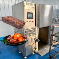 Four à fumage commercial automatique en acier inoxydable avec écran tactile pour saucisses, bacon et jambon (pour usine)