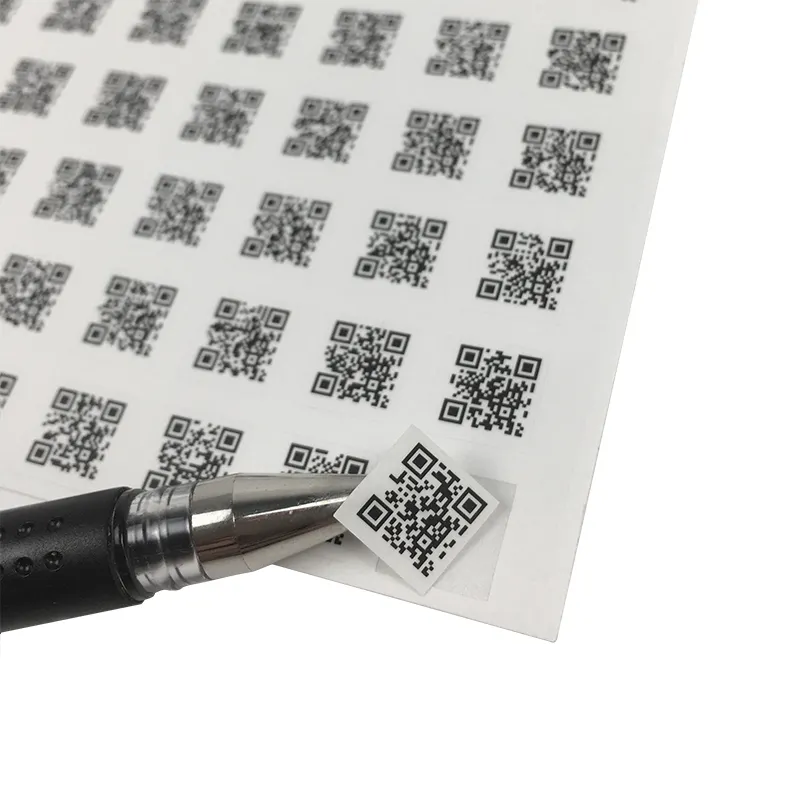 고품질 인쇄 내구성 방수 스티커 QR 바 UPC 코드 로고 라벨 사용자 정의 qr 코드 스티커 라벨