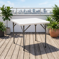 Table pliante carrée en fer moderne 88 cm YODA YD-OTZ88 pour la maison, l'extérieur, l'entrepôt et le parc