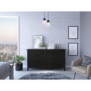 Southington <b>6</b>-<b>Drawer</b> Black Wengue Dresser Modern Storage Bedroom Furniture - Product Image 1