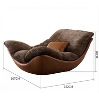 Fauteuil de sol confortable en similicuir chenille Tenghang, grand format, robuste et idéal pour la détente