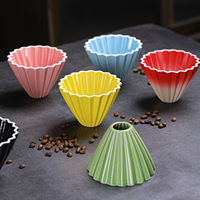 Cafetera de goteo de cerámica con borde plisado en forma de estrella, 20 pliegues, borde ondulado, diseño distintivo, herramienta para preparar café por goteo