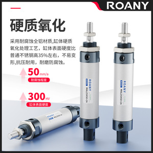 Cylindre pneumatique Roany Mal25x50 Ca à double action, connexion filetée, type piston - Product Image 3