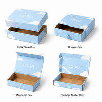Boîte d'expédition en carton ondulé Kraft avec logo personnalisé, pliable, emballage en papier pour vêtements, cadeaux, OEM ODM