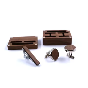 Juego de regalo de boda Caja de madera Logotipo grabado Gemelos Clips de corbata Caja de gemelos de embalaje - Product Image 2