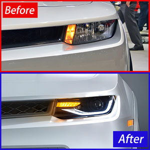 Phares automobiles pour Chevrolet <span class=keywords><strong>Camaro</strong></span> 2012-2015 LED assemblage de lampes avant de voiture mise à niveau lentille bifocale Plug and Play accessoires - Product Image 3
