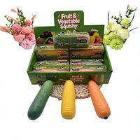 Jouet sensoriel anti-stress en forme de légumes croustillants et moelleux : carotte, maïs, concombre – Jouet de décompression à presser et à faire cliquer