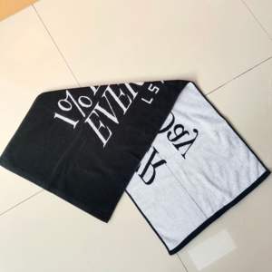 Serviette de sport carrée en coton 100% écologique, teinte en fil, absorbant la transpiration, pour la salle de sport, la plage, personnalisée, imprimée en jacquard, Rouya - Product Image 6