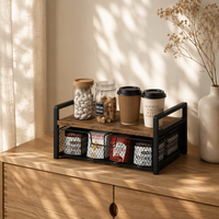 Boîte de rangement, tiroir de rangement pour sachets de thé, armoire multifonctionnelle pour service à thé, adaptée aux hôtels, bureaux, salles de thé, zones de camping