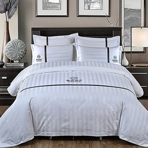 Ensemble de literie en coton blanc Star <span class=keywords><strong>Hotel</strong></span> Collection draps de lit de <span class=keywords><strong>luxe</strong></span> Queen King Size - Product Image 4