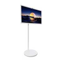 Téléviseur intelligent portable LED 32 pouces, écran tactile sans fil, Android 12, 8+128 Go, boîtier blanc avec caméra intégrée