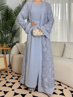 Abayas Musulmanes Boutique pour Femmes, Robe Abaya Islamique Traditionnelle Modeste Élégante en Dentelle à Manches Longues, Vente en Gros, Mode Ramadan Aïd