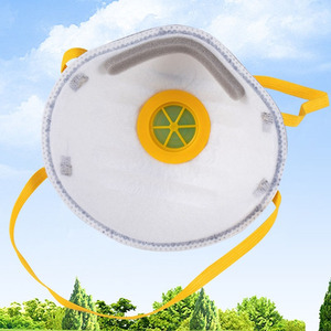 Masques anti-poussière personnalisés d'usine certifiés EN149 FFP2 avec poudre de marbre PM2.5, brume, <span class=keywords><strong>pollen</strong></span>, smog, lot de 20 masques respirateurs FFP2 avec valve - Product Image 4