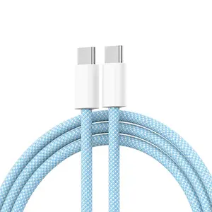 1m Braided Cable Type C To Type C For Samsung 60W Fast Charging Data Cable