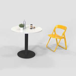 أرجل طاولة قهوة دائرية حديثة بيضاء من الفولاذ المقاوم للصدأ بسمك 8.0 مم، قاعدة أثاث للشقق والمكاتب المنزلية - Product Image 3