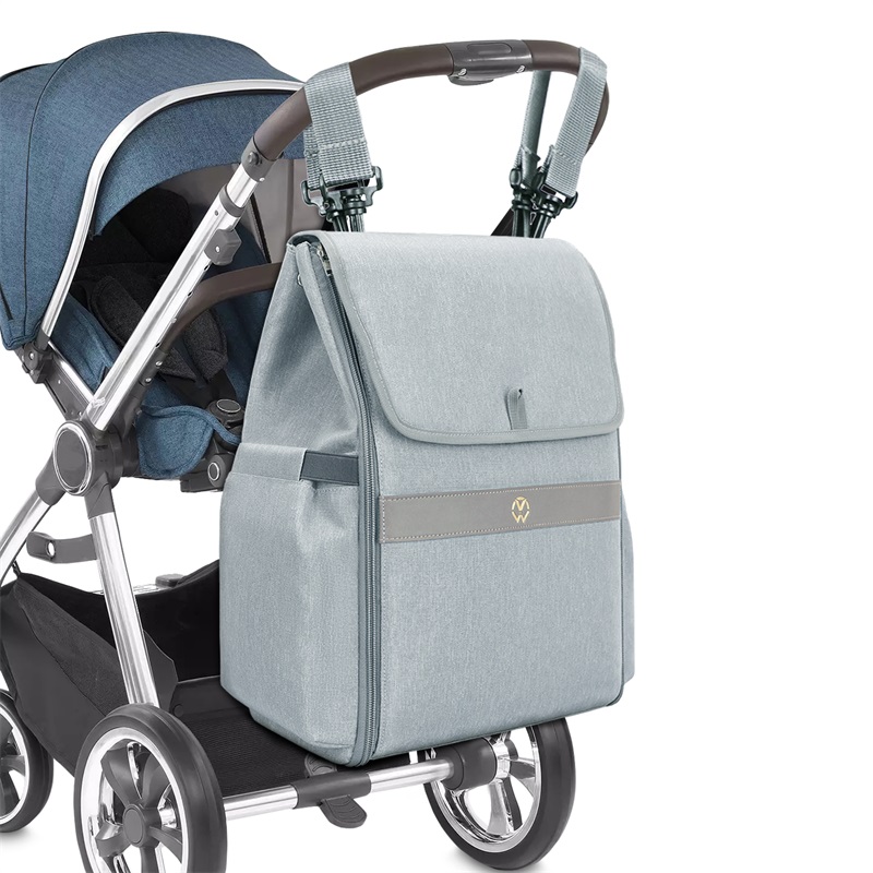 Большая сумка для подгузников для мамы серого цвета, водонепроницаемая, многофункциональная, стильная, индивидуальный логотип, путешествия, высокое качество