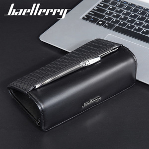 Baellerry Men's Long <b>Wallet</b> 7 Inch Braided Stitching Black Credit Card <b>Holder</b> Everyday Use - Product Image 2
