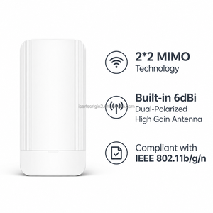 Pont sans fil extérieur IP65 2,4 GHz 300 Mbps avec 2 ports RJ45 10/100 Mbps, émetteur WiFi PtP/PtMP pour la surveillance des ascenseurs - Product Image 6