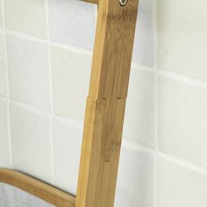 Moderno angolo <span class=keywords><strong>bagno</strong></span> indipendente in bambù a 3 livelli portasciugamani con cesto <span class=keywords><strong>portabiancheria</strong></span> in tessuto staccabile - Product Image 6