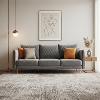 Ensemble de canapés sectionnels en velours de luxe moderne pour salon, design en forme de L, ensemble de canapés 5 places avec chaise longue inclinable et pieds dorés