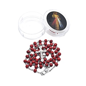 <span class=keywords><strong>Rosario</strong></span> 2025 Cruz religiosa colgante 6mm fragancia Rosa cuentas <span class=keywords><strong>de</strong></span> madera Santa <span class=keywords><strong>plata</strong></span> María Centro Cruz cadenas cara forma patrón - Product Image 1
