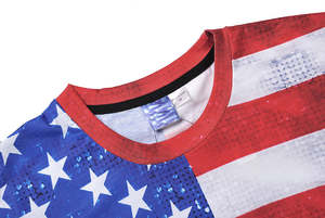 เสื้อยืดคอกลมสำหรับผู้ชายพิมพ์ลายพิมพ์ซับลิเมชันเต็มตัวทำจากโพลีเอสเตอร์/ คอตตอน - Product Image 4