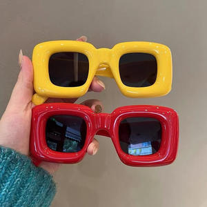 Lunettes de soleil gonflables carrées pour enfants, monture PC, verres AC, protection UV385, style streetwear unisexe, lunettes Y2K - Product Image 1