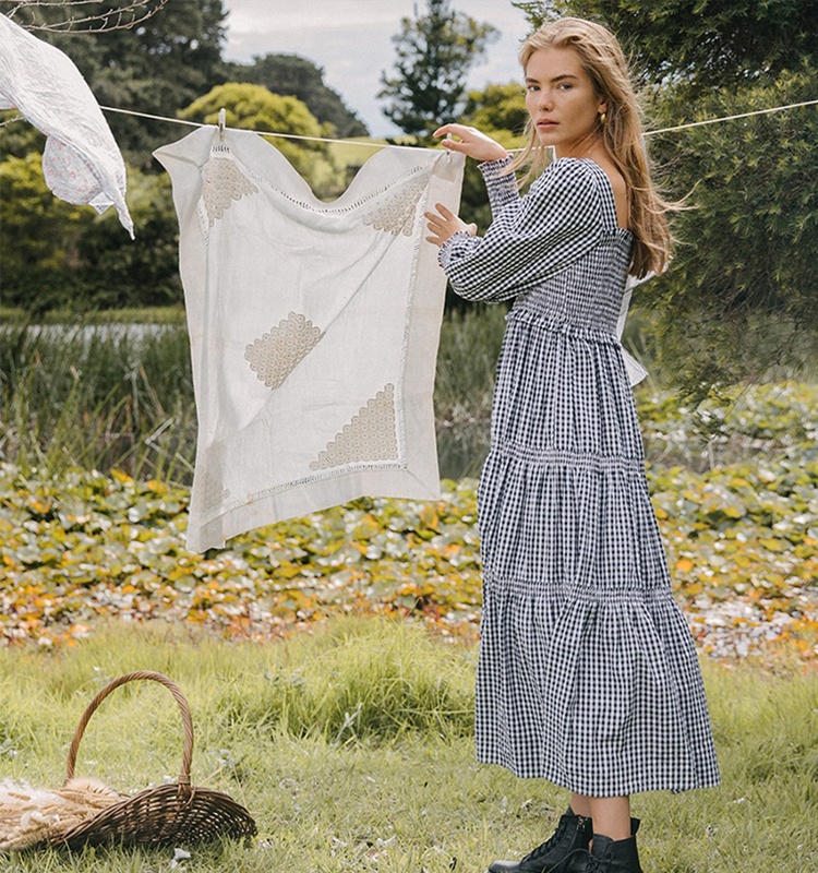 Holiday Casual Oversized Woman Summer Smock Dress Gingham Linen Cotton Midi  Dress| Alibaba.com