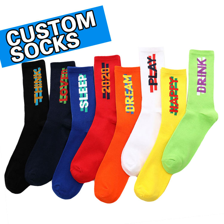 Цветные повседневные Модные жаккардовые носки с логотипом под заказ