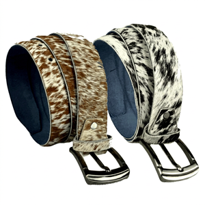 Cinturón Reversible de Cuero Vacuno con Hebilla de Acero, Estilo Casual, Estampado Animal, 3.5cm de Ancho, Moldeado en una Sola Pieza, Duradero - Product Image 1