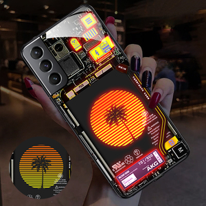 Funda de teléfono con luz Led activada por voz, para iphone 13, 12, 11pro <span class=keywords><strong>max</strong></span>, <span class=keywords><strong>Samsung</strong></span> <span class=keywords><strong>S22</strong></span>, S21, S20FE, <span class=keywords><strong>ultra</strong></span> patrón, se puede personalizar - Product Image 4