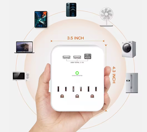 Multiprise murale compacte 3 prises UK avec protection contre les surtensions, 2 ports USB-A et 1 port USB-C 3.1A pour charge totale, <span class=keywords><strong>adaptateur</strong></span> multi-prises pour Royaume-Uni/<span class=keywords><strong>Irlande</strong></span> - Product Image 4