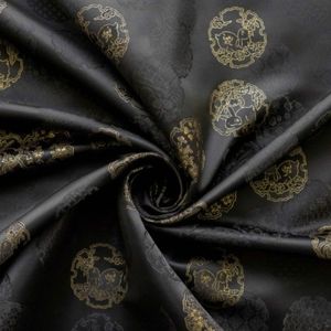 新中国シルクウサギジャカードチャイナサテン生地クラシックモンゴルチベットローブベストダークパターン生地 - Product Image 2