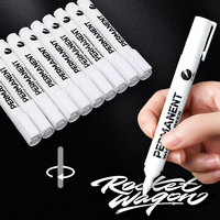Marqueur de peinture blanc à séchage rapide, permanent et imperméable pour pneus, avec pointe ronde de 3 mm et écriture fluide pour voitures