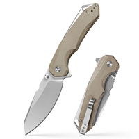 Couteau pliant LONSDOW grande taille avec verrouillage Liner Lock, acier 14C28N, bouton de pouce, manche en Micarta, pour chasse, camping, extérieur, couteau de poche DIY