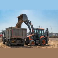 Backhoe Loader Hidrolik 35L Heavy Duty 4x4 dengan Kabin AC Tertutup untuk Pertambangan dan Konstruksi