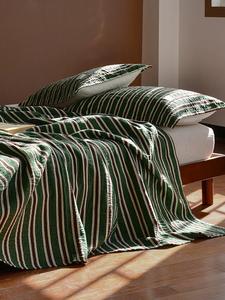 Couverture en coton 100% à franges personnalisable en gros, fabrication directe, motif <span class=keywords><strong>classique</strong></span> à carreaux vert rayé pour hôtel - Product Image 5