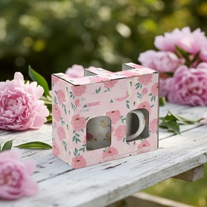 Caja de regalo de papel con ventana transparente, adecuada para 2 paquetes de vidrio enlatado, se puede personalizar según las necesidades. - Product Image 3