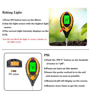 Nova Multifuncional Testador De Temperatura E Umidade Do Solo <span class=keywords><strong>PH</strong></span> Medidor de Luz de Quatro-em-um Medidor de <span class=keywords><strong>PH</strong></span> Do Solo - Product Image 2