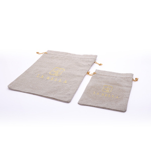 Custom <b>White</b> Burlap Sack Linen Jute Yarn Jewelry Gift Drawstring Envelope Pouches for Luxury Stone Jewellery <b>Small</b> Packaging <b>Bag</b> - Product Image 4