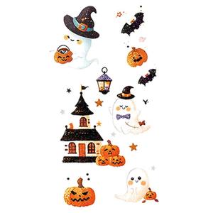 Halloween tatuajes temporales cara pegatina Halloween brillo calabaza bruja sombrero murciélago lindo dibujos animados impermeable <span class=keywords><strong>tatuaje</strong></span> para cara brazo - Product Image 6
