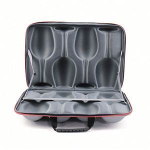 Étui de transport personnalisé pour outils de bar, bières en bouteille, verres à vin rouge, sac de protection en mousse EVA, étui de voyage à fermeture éclair pour 4 verres à vin - Product Image 2