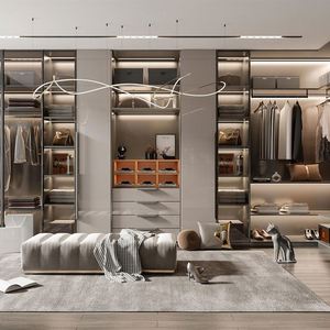 <span class=keywords><strong>Armadio</strong></span> Moderno Personalizzabile in Legno Massello con <span class=keywords><strong>Ante</strong></span> Scorrevoli e Specchio per Camera da Letto - Product Image 4