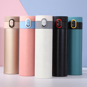 500ml Customized Korea Japan Style Customised Stainless Steel Vacuum Water <b>Bottles</b> With Button Lock Lid Keep Hot Cold - Product Image 3