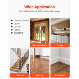 Clavos de acabado de hierro galvanizado de calibre 16 DB, clavo recto de 2 pulgadas con vástago liso, punta de cincel para embalaje de cartón de 2500 unidades - Product Image 6