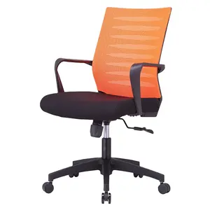 Silla giratoria naranja de cinco estrellas, muebles de oficina, sillas de oficina elegantes, venta al por mayor, silla de oficina naranja