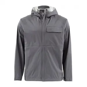 Men's hiking jacket, waterproof, hooded, breathable, Zip ,Lightweight,thin and light,rain jacket for hiking trips gray